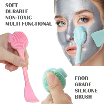 2 in 1 multipurpose silicone face cleansing brush for applying face pack Pore Cleansing